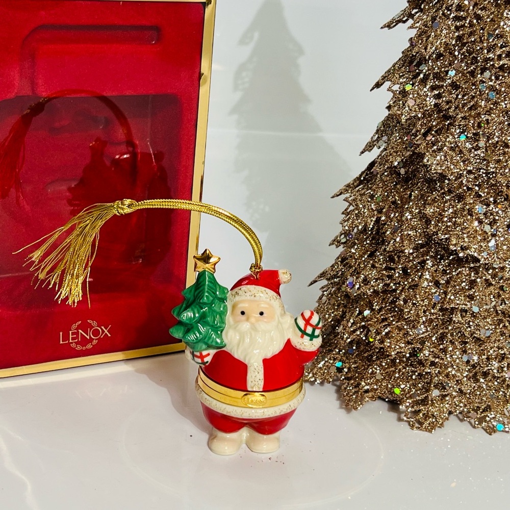 Lenox Santa Box -Ornament Treasure Box New